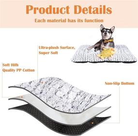 img 2 attached to 🐾 ULIGOTA Plush Dog Bed: Soft and Machine Washable Cat Mat with Anti-Slip Base - Ideal for Kennels and Crates