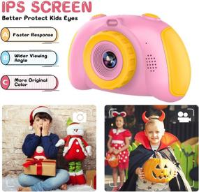 img 2 attached to 📸 Обновленная детская камера для селфи: Идеальный детский день рождения для девочек 3-9 лет - HD видеокамера для мальчиков и девочек, портативная игрушка с 32ГБ картой памяти SD - розовая.