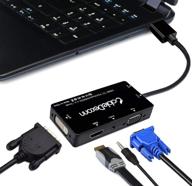 🔌 cabledeconn 4-in-1 hdmi to hdmi/dvi/vga adapter cable with audio output converter - black logo