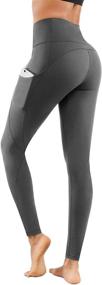 img 4 attached to 🩲 Lingswallow High Waist Yoga Pants with Pockets - Tummy Control & 4 Ways Stretch Workout Running Leggings for Yoga