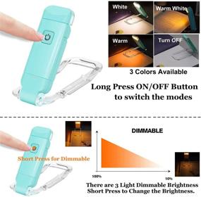 img 3 attached to 📚 USB Rechargeable Book Light: LED Clip On Lamp for Kids' Bedtime Reading, 3 Colors, 9 Adjustable Brightness Levels, Eye Care at Night, Warm White - Perfect for Bookworms & Travel