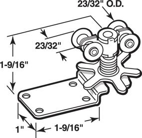 img 1 attached to Enhanced Prime-Line N 6724 Pocket Door Roller Assembly Featuring Four Wheels for Smoother Functionality