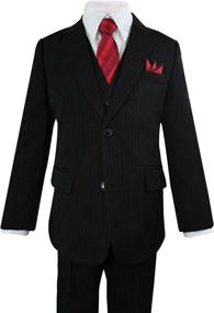 img 3 attached to 👔 Premium Luca Gabriel Handkerchief Boys' Clothing: Stylish Pinstripe Toddler Suit & Sport Coat Apparel