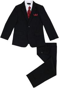 img 4 attached to 👔 Premium Luca Gabriel Handkerchief Boys' Clothing: Stylish Pinstripe Toddler Suit & Sport Coat Apparel