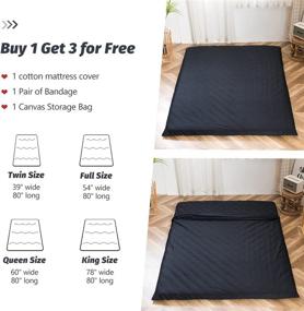 img 3 attached to 💎 Diamond Patterned Traditional Japanese Futon Mattress: Over 4 Inch Extra Thick Sleeping Bed for Floor, Roll Up Memory Foam, Black Queen