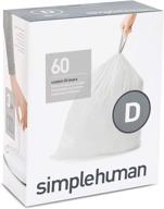 🗑️ simplehuman code d custom fit drawstring trash bags, 20 liter / 5.2 gallon, white, 60 pack logo