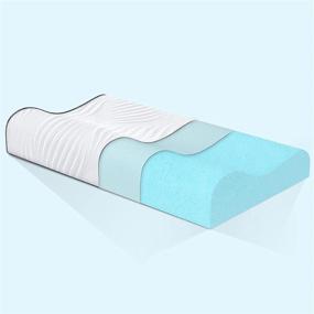 img 4 attached to 🌙 Подушка Moonlight Family Memory Foam Contour: Гелевая ортопедическая поддержка для шейного отдела позвоночника, подходит для спящих на спине и на боку, размер Queen – Ощутите облегчение боли и научитесь спать лучше с съемным мягким чехлом, который можно стирать.