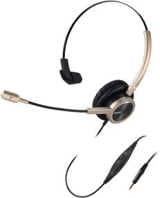 img 4 attached to MAIRDI Noise-Canceling Cell Phone Headset with Mono 3.5mm Jack, Microphone 🎧 Mute & Volume Control - Compatible with Mobiles, iPhone, BlackBerry, Samsung, Android