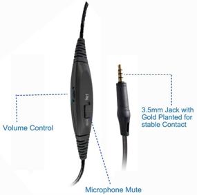 img 1 attached to MAIRDI Noise-Canceling Cell Phone Headset with Mono 3.5mm Jack, Microphone 🎧 Mute & Volume Control - Compatible with Mobiles, iPhone, BlackBerry, Samsung, Android