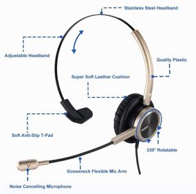 img 3 attached to MAIRDI Noise-Canceling Cell Phone Headset with Mono 3.5mm Jack, Microphone 🎧 Mute & Volume Control - Compatible with Mobiles, iPhone, BlackBerry, Samsung, Android