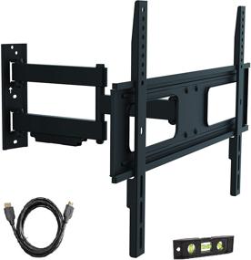 img 1 attached to 📺 ProHT Full Motion TV Wall Mount (05412A) | HDMI Cable and Bubble Leveler | LED LCD Plasma Monitor 37'' to 70'' | 20°Tilt + 10° | -90° to +90° Swivel | VESA 600x400 | Max Load 110 lbs.