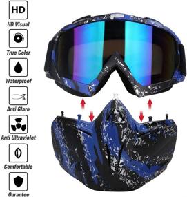 img 3 attached to 🛵 Outamateur Motorcycle Goggles Mask: Enhance Your Riding Experience with Detachable Windproof Face Shield