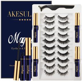 img 4 attached to AkesuLash Magnetic Eyelashes Natural Look - 4 Tubes of Magnetic Eyeliner and Lashes - 10 Pairs Magnetic Eyelash Kit with Applicator - Magnetic False Lashes Easy to Apply