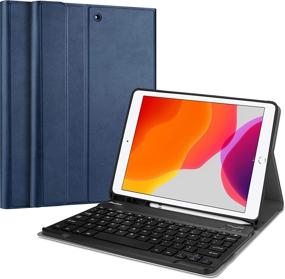 img 4 attached to 🔒 ProCase чехол с клавиатурой для iPad 10.2 9 поколение 2021 года/ 8 поколение 2020 года/ 7 поколение 2019 года, беспроводная съемная клавиатура и стойка-фолио для iPad 10,2 дюйма 9/8/7 поколение, автопереход в режим сна/пробуждение, синий цвет - Улучшенная SEO