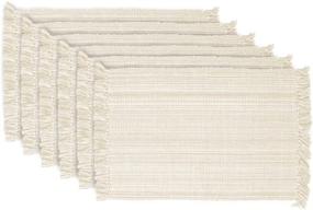 img 4 attached to Enhance Your Dining Décor with the DII Variegated Tabletop Collection: Off-White Placemat Set, 6 Count, 13x19