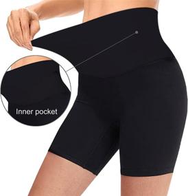 img 3 attached to 🩳 Ewigliebe High Waisted Biker Shorts for Women: Ideal Workout, Yoga, Running, Dance & Volleyball Shorts with Convenient Hidden Pocket