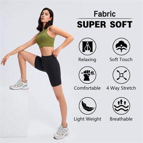 img 2 attached to 🩳 Ewigliebe High Waisted Biker Shorts for Women: Ideal Workout, Yoga, Running, Dance & Volleyball Shorts with Convenient Hidden Pocket