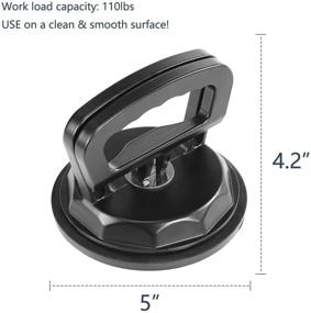img 3 attached to 🔳 5-Inch Heavy Duty Glass Suction Cup Lifter for Windows, Mirrors, and Granite – Aluminum Plate Grip, Bearing Puller, and Laminate Repair Tool