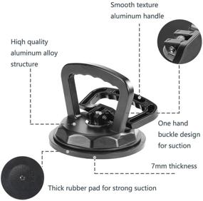 img 1 attached to 🔳 5-Inch Heavy Duty Glass Suction Cup Lifter for Windows, Mirrors, and Granite – Aluminum Plate Grip, Bearing Puller, and Laminate Repair Tool