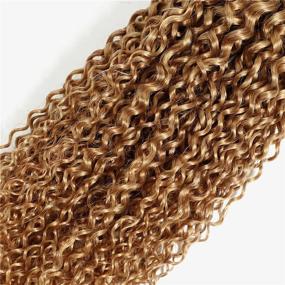 img 2 attached to Honey Blonde Remy Human Hair 1 Bundle Ombre Curly Hair: 2 Tone Color 1b/27 - 18 Inch