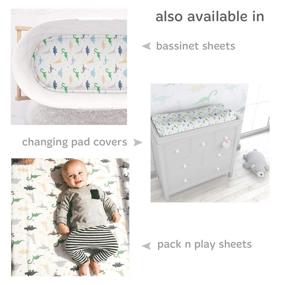 img 1 attached to 🦕 Cuddly Cubs Dinosaur Crib Sheet - Soft & Cozy Jersey Cotton Fitted Sheet for Baby Boy or Girl - Standard 28x52 Crib & Toddler Mattress