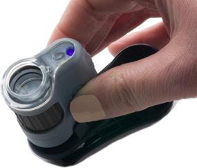 img 1 attached to Enhanced Carson MicroMini 20x LED Lighted Pocket Microscope with 🔬 Built-in LED and UV Flashlight, Including Universal Smartphone Digiscoping Adapter Clip (MM-380)