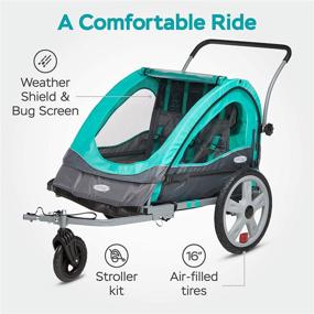 img 3 attached to 🚴 InStep Quick-N-EZ Double Bicycle Trailer for Toddlers and Kids - Converts to Stroller and Jogger - 2-in-1 Canopy - Universal Bike Coupler - Folding Frame - Available in Various Colors