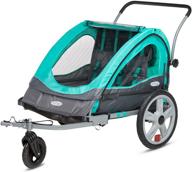 🚴 instep quick-n-ez double bicycle trailer for toddlers and kids - converts to stroller and jogger - 2-in-1 canopy - universal bike coupler - folding frame - available in various colors logo