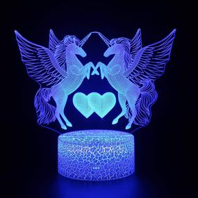 img 3 attached to 🦄 Set of 4 Unicorn Night Lights, DDDNIGHTLIGHT Led Illusion Lamp with 16 Color Remote Control - Decor Lights for Bedroom, Living Room, Kids, Girls, Boys - Perfect for Christmas Xmas Gifts 1709