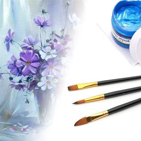 img 2 attached to Elisel Paint Brush Set: 12 Pc Professional Brushes for Acrylic, Oil, Watercolor Painting - Arts & Crafts Supplies for Kids & Artists