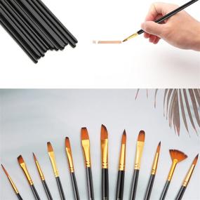 img 3 attached to Elisel Paint Brush Set: 12 Pc Professional Brushes for Acrylic, Oil, Watercolor Painting - Arts & Crafts Supplies for Kids & Artists