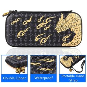 img 3 attached to YuiteTom Carrying Case: Portable Storage Bag for Monster Hunter Rise NS Console & Accessories - 10 Game Card Slots