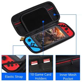 img 2 attached to YuiteTom Carrying Case: Portable Storage Bag for Monster Hunter Rise NS Console & Accessories - 10 Game Card Slots