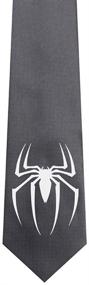 img 1 attached to Uyoung Spiderman Black Pattern Skinny Men's Accessories and Ties, Cummerbunds & Pocket Squares