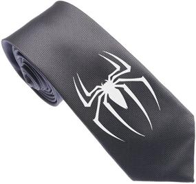 img 2 attached to Uyoung Spiderman Black Pattern Skinny Men's Accessories and Ties, Cummerbunds & Pocket Squares