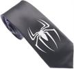 uyoung spiderman black pattern skinny men's accessories and ties, cummerbunds & pocket squares logo