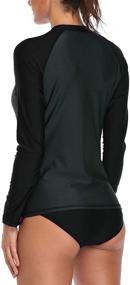 img 2 attached to Haimao Long Sleeve Rashguard Swimsuits Gray Black