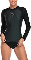 haimao long sleeve rashguard swimsuits gray black logo