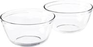 🍲 clear glass mixing bowl set, 4-quart capacity, pack of 2, anchor hocking, model number: logo