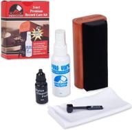 🎵 complete vinyl record cleaning kit - 5-in-1 set with 70's style soft velvet record brush, lp cleaning solution, turntable stylus brush, cleaning liquid, microfiber cloth, and storage pouch логотип