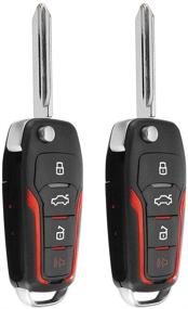 img 4 attached to 🔑 Enhanced Flip Key Replacement for Ford Mustang Focus Explorer Expedition Escape Edge Fusion Taurus Remote, 4-Button Keyless Entry Car Fob with Uncut Ignition Blade, 315MHz Frequency and 4D63 Chip 80-bit (CWTWB1U345) - Set of 2