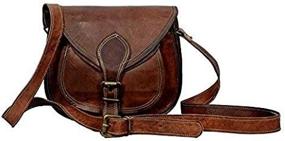 img 2 attached to 👜 Vintage Handmade Women's Leather Cross-body Shoulder Bag: 9 Inch Satchel with Multi-Pockets for Travel and Everyday Use