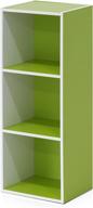 📚 furinno pasir 3-tier open shelf bookcase in white and green finish, model 11003wh/gr логотип