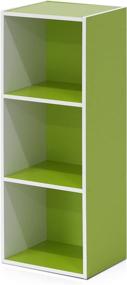 img 4 attached to 📚 Furinno Pasir 3-Tier Open Shelf Bookcase in White and Green Finish, Model 11003WH/GR