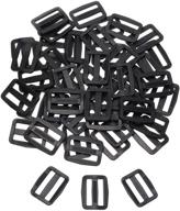 50pcs shapenty black plastic tri-glide slides button: adjustable webbing triglides slider buckle for belts, backpacks, and bags logo