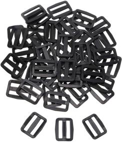 img 4 attached to 50PCS Shapenty Black Plastic Tri-Glide Slides Button: Adjustable Webbing Triglides Slider Buckle for Belts, Backpacks, and Bags