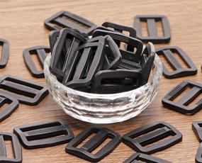 img 2 attached to 50PCS Shapenty Black Plastic Tri-Glide Slides Button: Adjustable Webbing Triglides Slider Buckle for Belts, Backpacks, and Bags