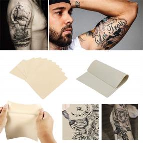 img 1 attached to 🖌️ Romlon 10Pcs Double Sided Tattoo Practice Skin - Fake Skin for Tattoo Beginners and Artists - Tattoo Supplies by Romlon