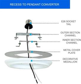 img 1 attached to 💡 White Finish Recessed Lighting Converter for Pendant or Light Fixtures - 2 Pack by Ciata Lighting