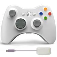 🎮 wireless controller 2.4ghz gamepad joystick with receiver for windows 7/8/10 - white логотип
